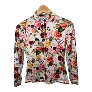 Ranch Dressn Western Roses Partial Zip Youth M Equestrian